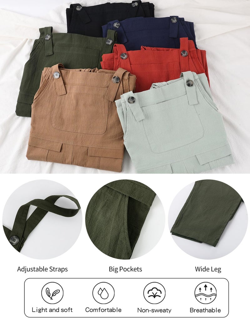 Gihuo Women Linen Overalls Jumpsuits Loose Fit Baggy Bib Rompers Casual Summer Outfits Trendy 2026 - Image 2