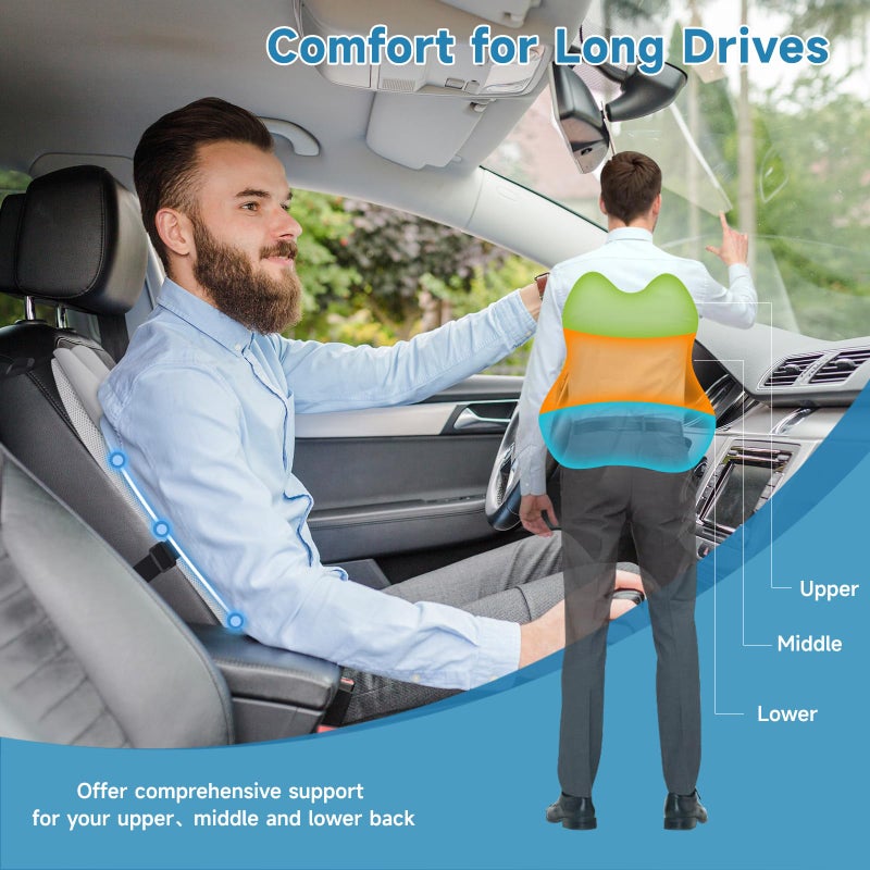 Niceeday Lumbar Support Pillow for Office Chair Car, Gaming Chair Lower Back Pain Relief Memory Foam Cushion with 3D Soft Cover Enhance Your Driving Comfort Ergonomic Orthopedic Car Back Rest,Stocking Stuffers - Image 4
