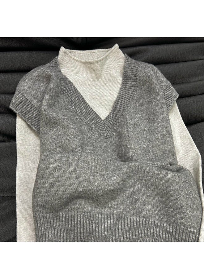 PLANDOO Retro Lazy Knitted Sweater Women'S Autumn Winter Soft Layering Inner Wear Stand Collar Sweater Base Shirt - Image 3