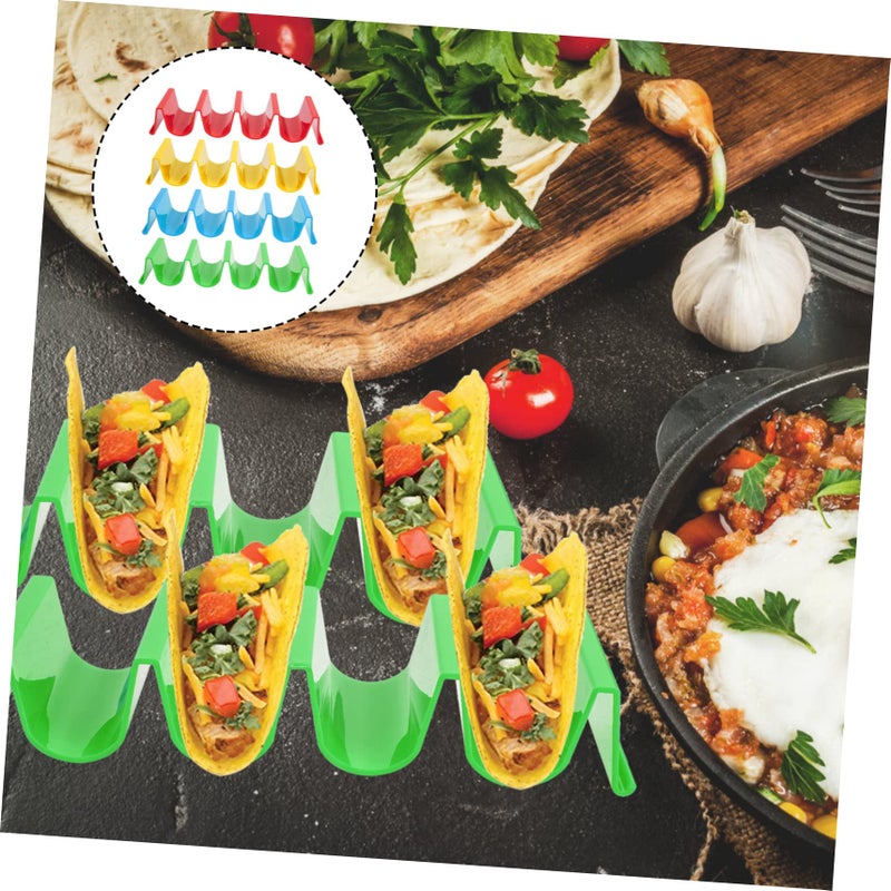 Colorful Taco Holder Stand Set Of 4 For Easy Filling And Serving Safe Smooth Edges For Parties - Image 5