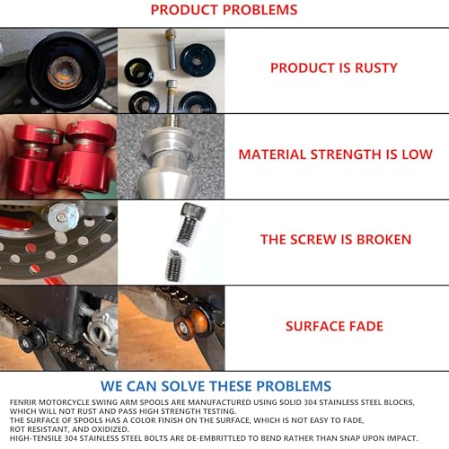 FENRIR Motorcycle Swing Arm Spools Paddock Stand Bobbins Cotton Reels Sliders for M6 MT10 MT09 MT03 XSR900 Tracer9 YZFR1R3R6R7 Tuono660V4 Tuareg660 RSV4 RS660 RS457 Monster937821 899959panigale - Image 3