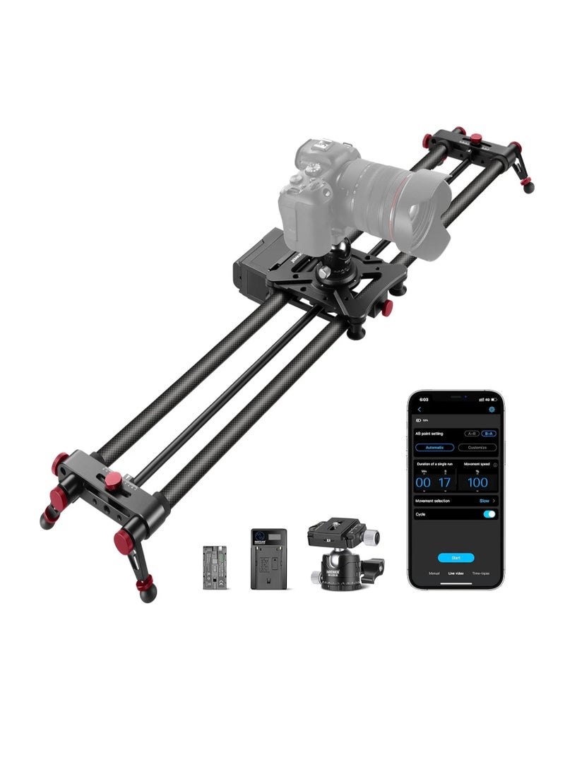 Generic - Neewer Motorized Camera Slider ER1-120cm with Remote Controller Carbon Fiber Track Rail with Mute Motor/Time Lapse Video Shooting - Image 1
