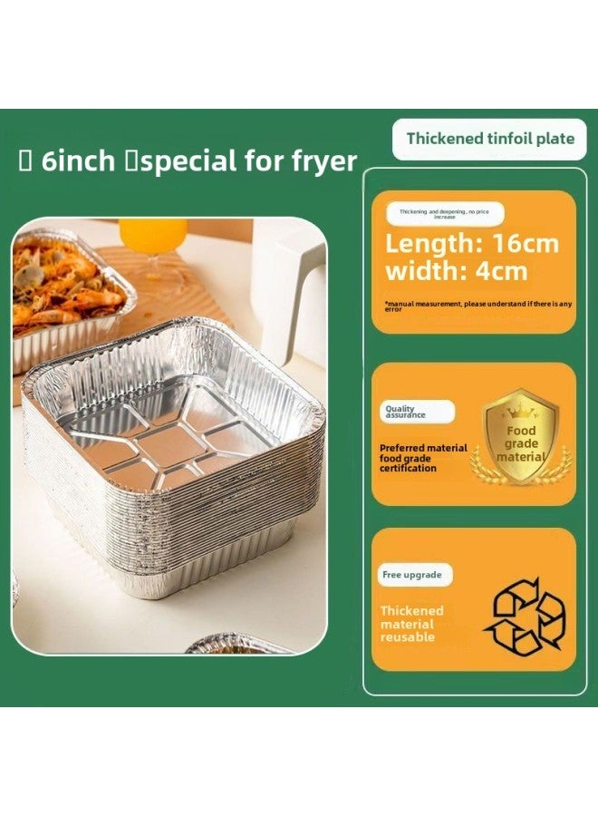 Air Fryer Special Tin Paper Tray Square Baking Tray Tin Paper Box Baking Tin Paper Oven Household Aluminum Foil Paper Tin Paper Bowl-Specifications:30 Pieces  Thickened And Deepened-Capacity:7inch Square Plate  - Image 3