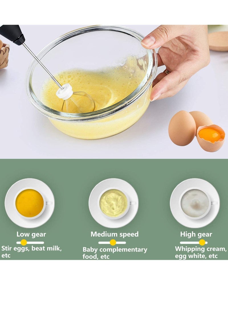Rechargeable Milk Frother 3 Speeds Handheld Foam Maker With Stainless Whisk For Coffee, Latte, Cappuccino, Chocolate, Milk Tea, Coconut Milk  - Image 2