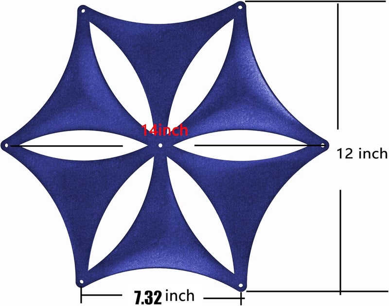 OSHIYINN Felt Fiber Surface High Density Polyester Fiber Board 3D Flower Venus 14"x12" Hanging Room Divider Panel Cut Room Partition Home Decoratio(12 Pcs) (Dark Blue) - Image 2