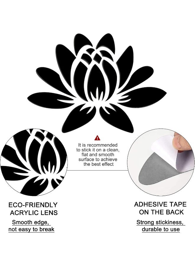 TPGP 3D Acrylic Mirror Lotus Flower Wall Sticker Self Adhesive Removable Ecological For Home Bedroom Living Room Bathroom Decoration  - Image 3
