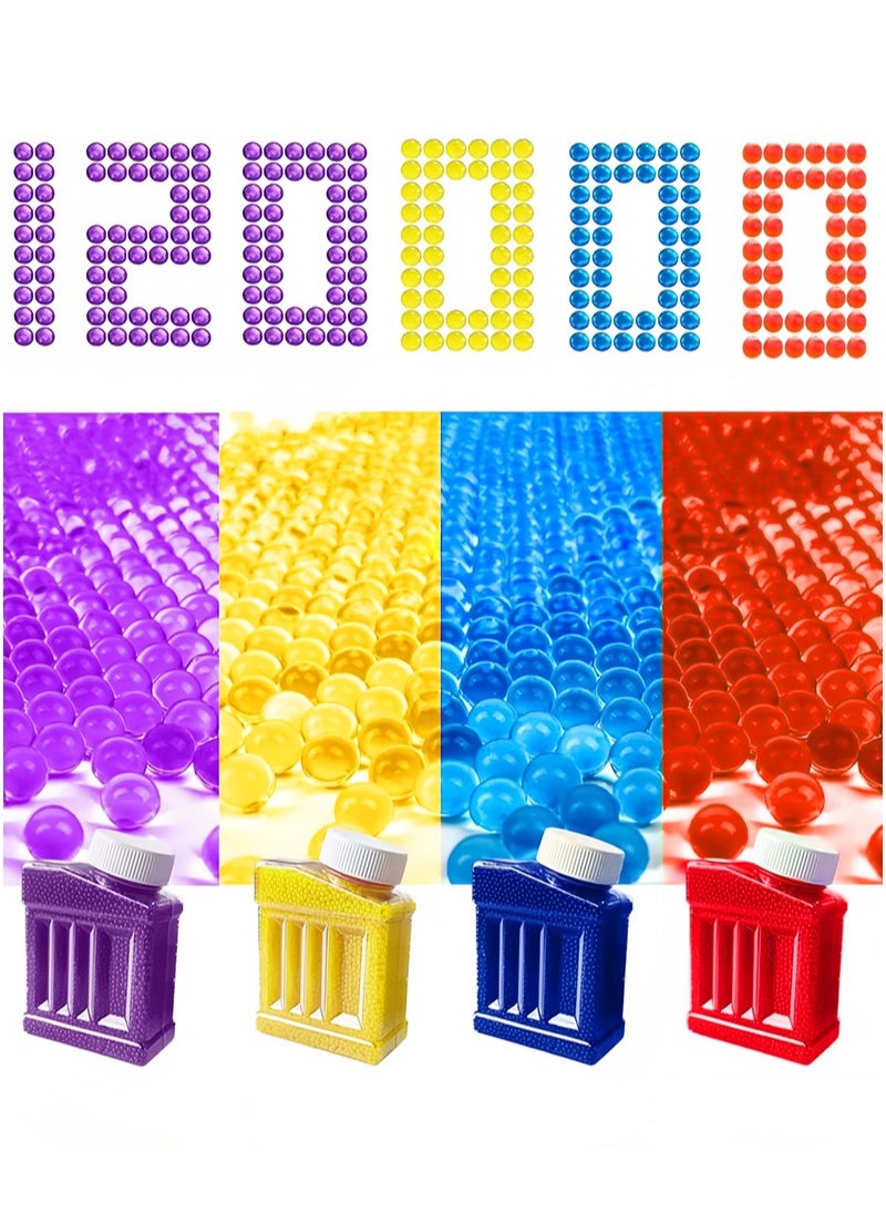 Generic - Water Bullets Beads Refill Ammo (7-8mm 4 pack-30,000 Per Pack)–Water Balls Beads for Water Blaster Gun Toys, Non-Toxic Water-Based Balls Bullet (Purple/Yellow/Blue/Red, 7-8mm 120,000Pcs) - Image 1