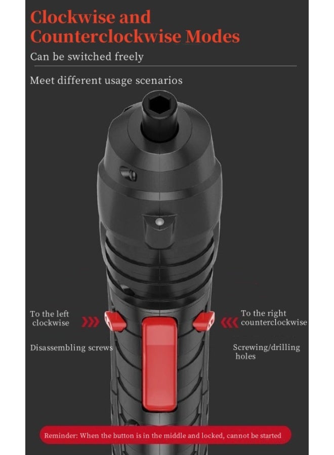 DUNISO Cordless Drill Driver Rotatable 90 Degrees Cordless Screwdriver Rechargeable Electric Screwdriver Set Electric Screwdriver Set with USB Cable for Home Improvement DIY Project - Image 5