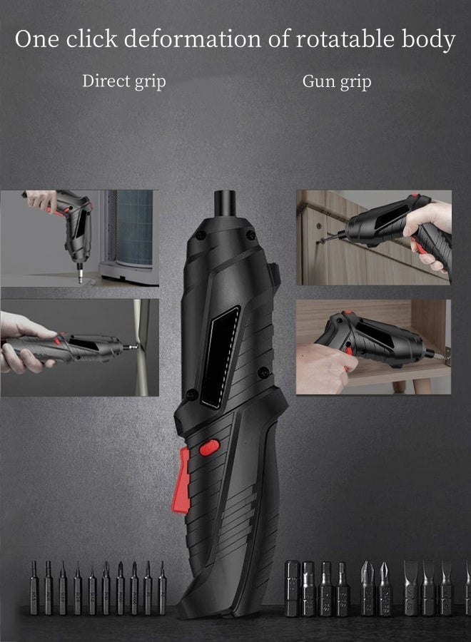 DUNISO Cordless Drill Driver Rotatable 90 Degrees Cordless Screwdriver Rechargeable Electric Screwdriver Set Electric Screwdriver Set with USB Cable for Home Improvement DIY Project - Image 3
