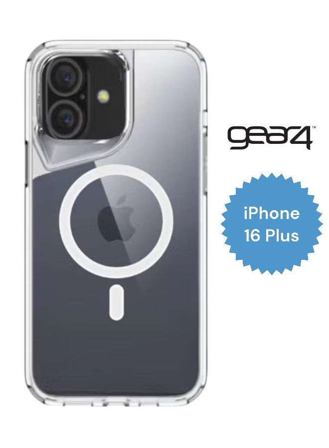 جراب موبايل آيفون 16 بلس (iPhone 16 Plus) مضاد للصدمات, غطاء حماية مضاد للخدش يدعم الشحن اللاسلكي ماج سيف, مصنوع من البولي يورثين الحراري عالي الجودة - شفاف