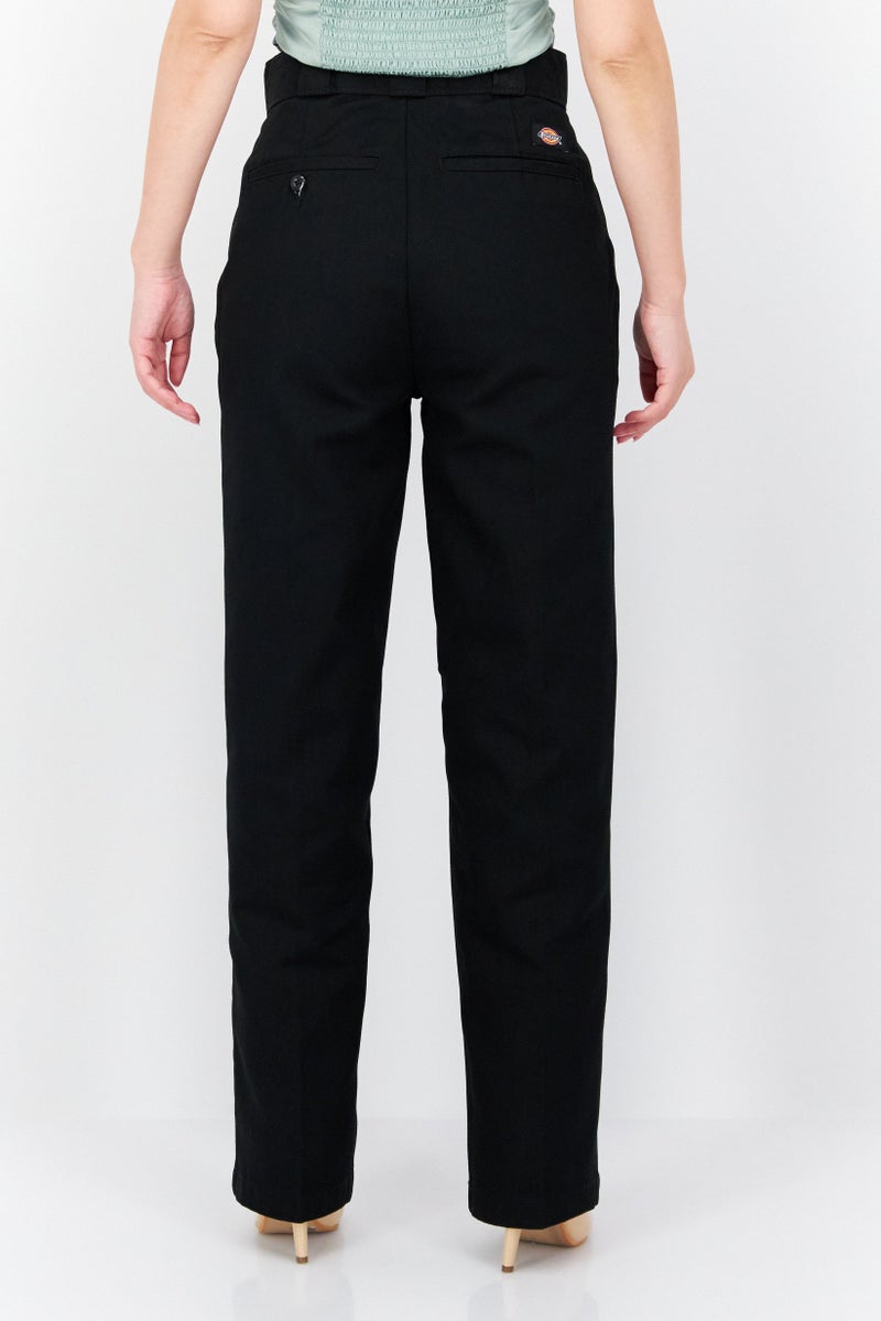 Dickies Women Regular Fit Textured Straight Leg Pants, Black - Image 2