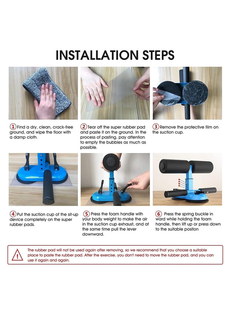 Arabest Sit Up Bar for Floor - Portable Sit Up Assistant Device with 2 Suction Cups and 4 Height Adjustable, Strong Self-Suction Sit Up Bar for Home Exercise - Image 5