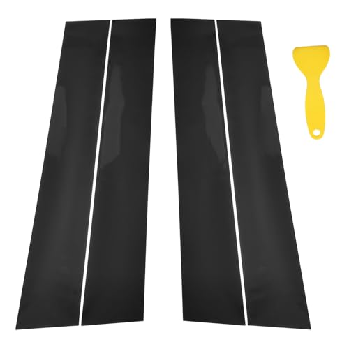 LANZMYAN 4pcs BC Pillar Post Window Trim Kit Compatible with ChevroletDoor Window Pillar Moldings Stickers Set Vinly Decal Decorative Sticker for Equinox 20182024Glossy Black - Image 1