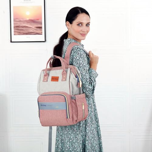 1ST STEP Smart And Multi-Functional Diaper Bag (Pink 2) - Image 5