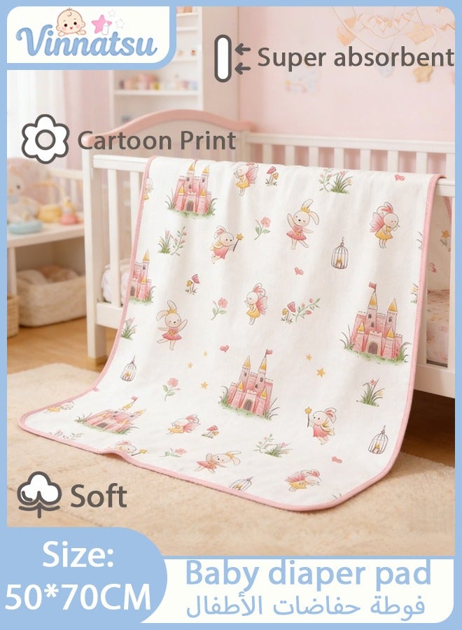 Vinnatsu 50x70cm Baby Waterproof Bed Pad, Washable Changing Pad & Incontinence Pad - 100% Cotton Surface Mattress Protector for Cribs, Pack n Play, Toddler Potty Training & Adult/Pet Use, Reusable Underpad - Image 1