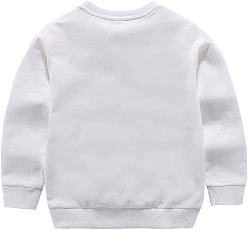 HAXICO Unisex Kids Solid Cotton Pullover Sweatshirt T-Shirt Toddler Baby Boys Girls Crewneck Long Sleeve T-Shirt Tops Blouse White, 2T - Image 2