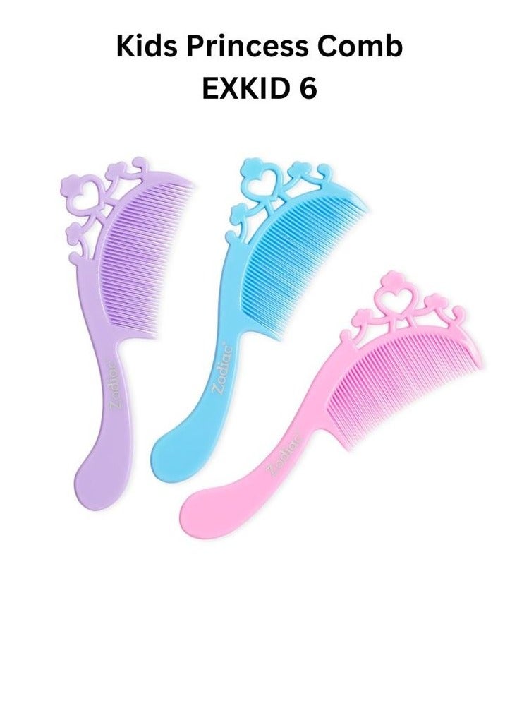 زودياك مشط شعر زودياك إكسكيد ٦ للأطفال بأميرات - ناعم وآمن متعدد الألوان للبنات | عناية لطيفة بتصميم أميرة جذاب