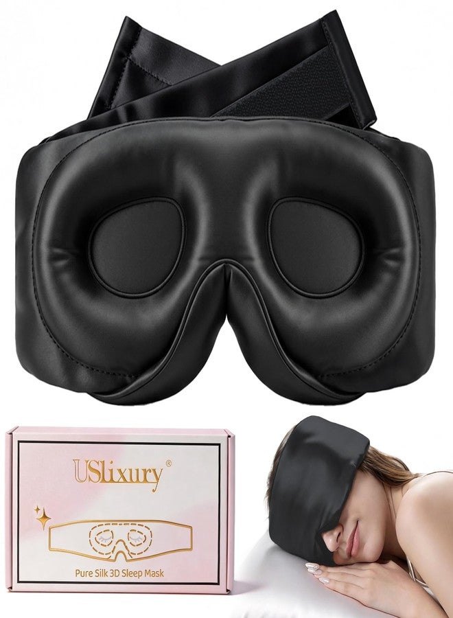 USlixury® 3D Contoured Silk Sleep Mask – Total Blackout, Zero Eye Pressure - Image 1