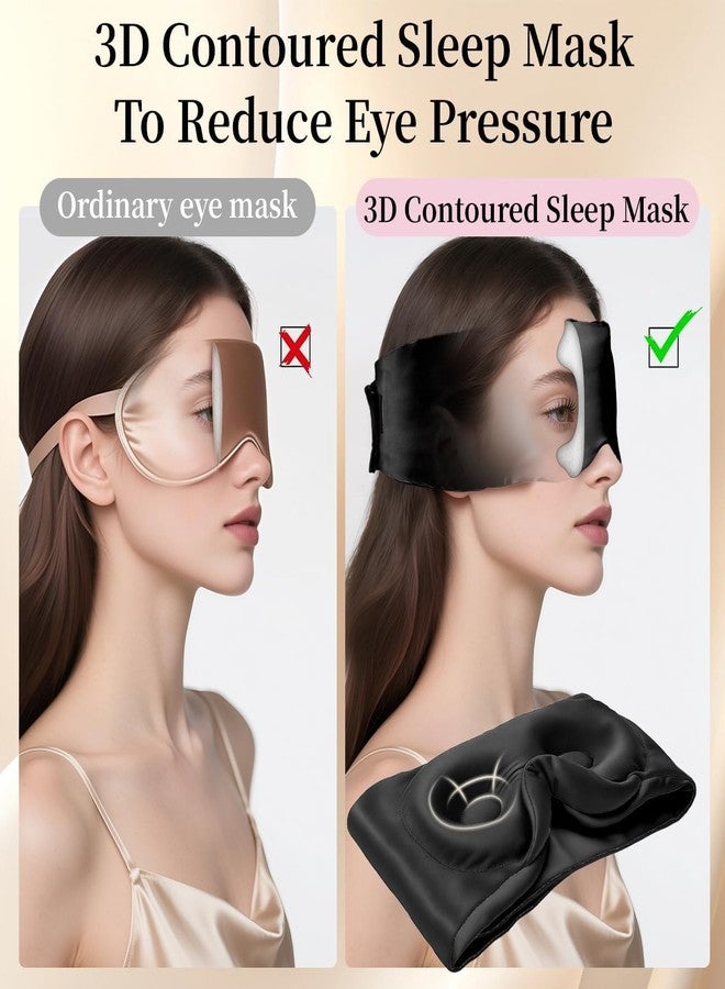 USlixury® 3D Contoured Silk Sleep Mask – Total Blackout, Zero Eye Pressure - Image 2
