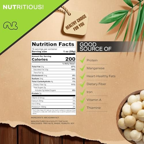 NUT CRAVINGS - Raw Macadamia Nuts, Unsalted, Shelled, (16oz - 1 LB) Bulk Nuts Packed Fresh in Resealable Bag - Kosher Healthy Snack, Food Assortments - Image 4