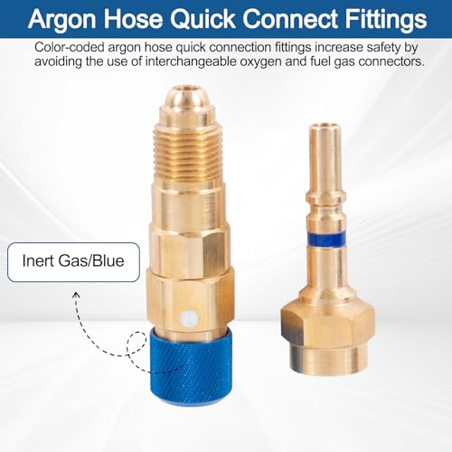 RO6G QDB33 Argon Hose Quick Connect Fittings - Argon Inert Gas Regulator for Quick Connection to Hose, Gold - Image 3