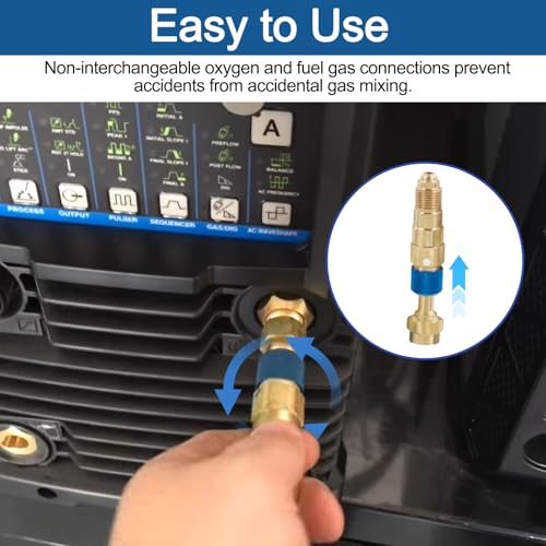 RO6G QDB33 Argon Hose Quick Connect Fittings - Argon Inert Gas Regulator for Quick Connection to Hose, Gold - Image 5