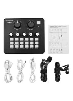 Generic Mini Rechargeable Live Sound Card Voice Changer Device Built-in Multiple Sound Effects With Earphone Lavalier Microphone For Live Streaming Online Singing Chating Music Recording  - Image 2