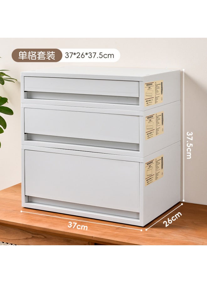 Quner Style Desktop Storage Box Cosmetic File Storage Household Sundries Storage Container Multi-layer Compartment Dustproof Drawer - Image 1