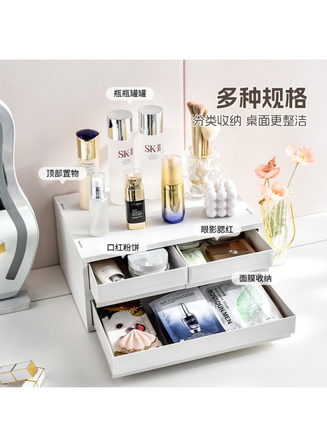 Quner Style Desktop Storage Box Cosmetic File Storage Household Sundries Storage Container Multi-layer Compartment Dustproof Drawer - Image 3