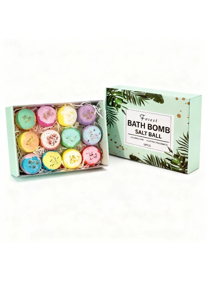 Bath Bombs Gift Set for Women  Kids, Shower Bombs with Organic Essential Oils, Bubble Bath Spa Skin Moisturizing for Girls, Ideal Gifts (12 PCS) - Image 1