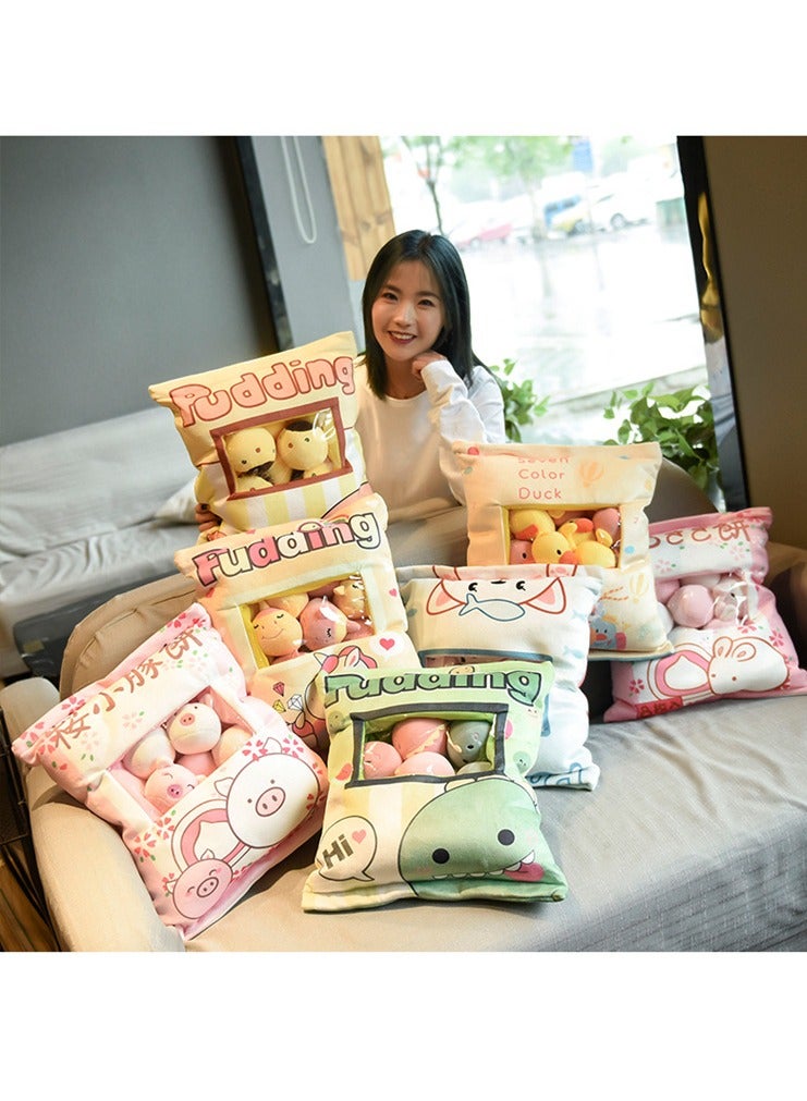 KT Cat Cute Plush Pillow with Removable Stuffed Animal Toys Six Animal Balls Inside Soft Creative Gift for Children Room Decoration - Image 4