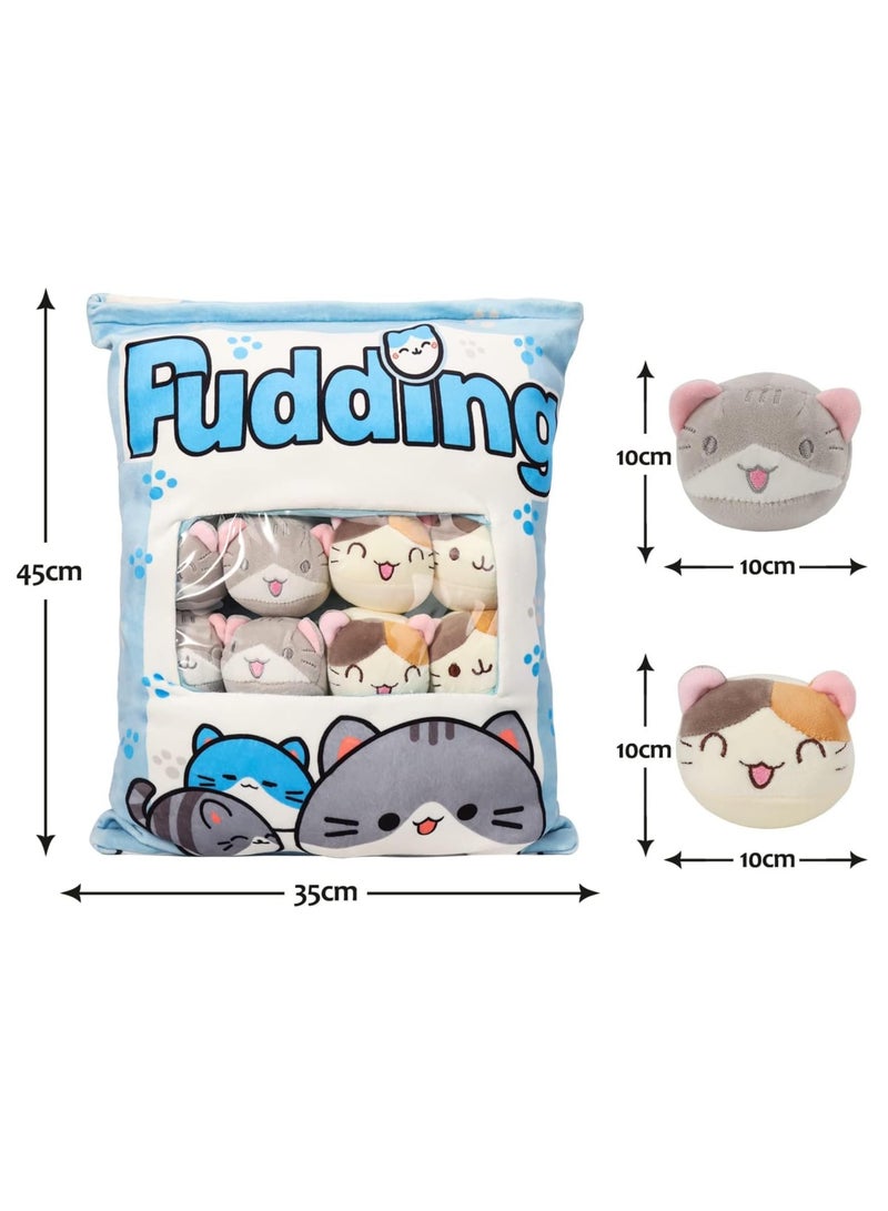 KT Cat Cute Plush Pillow with Removable Stuffed Animal Toys Six Animal Balls Inside Soft Creative Gift for Children Room Decoration - Image 5