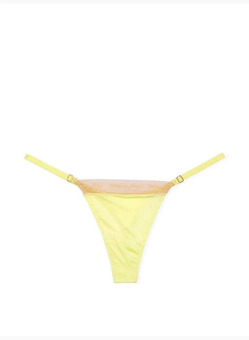 Victoria's Secret Logo Embroidery Adjustable String Thong Panty