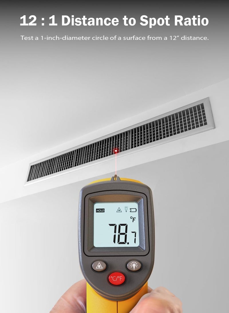 Benetech Digital Infrared Thermometer Laser Industrial Temperature Gun Non-Contact with Backlight -50-400°C - Image 5