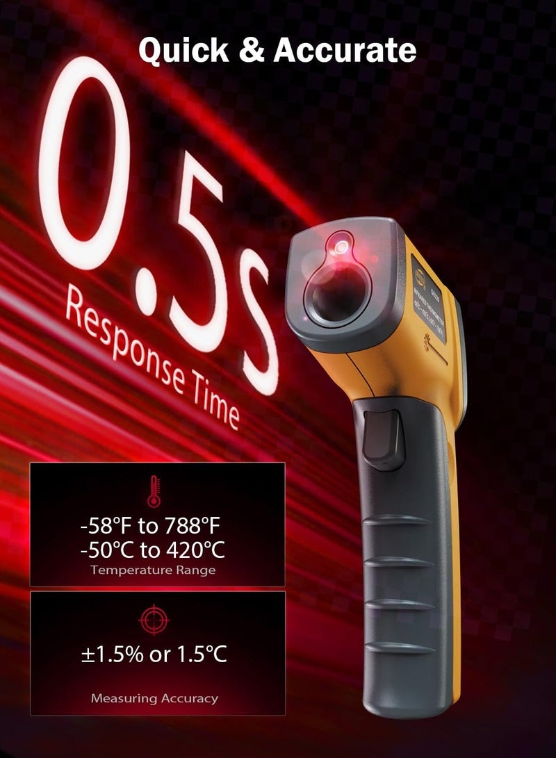 Benetech Digital Infrared Thermometer Laser Industrial Temperature Gun Non-Contact with Backlight - Image 2