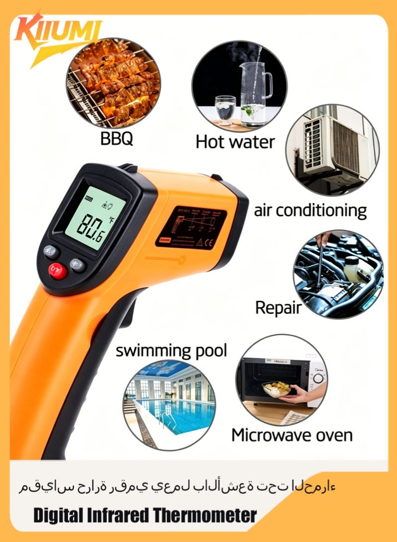 Benetech Digital Infrared Thermometer ，Laser Industrial Temperature Gun ，Non-Contact with Backlight - Image 1