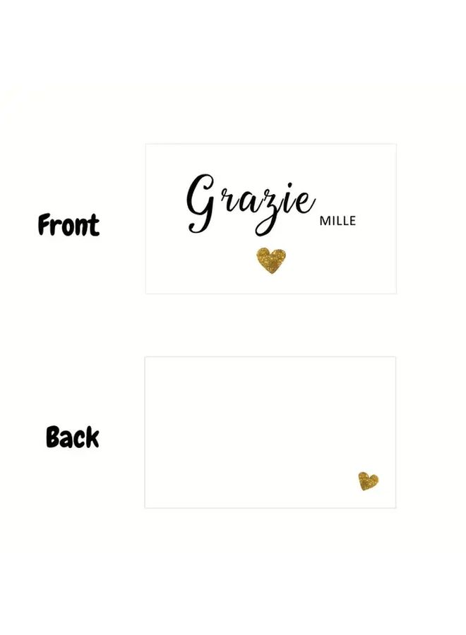 50 Pcs Italian Thank You Cards 9x5 4cm Double Sided Writable Commercial Gift Cards - Image 3