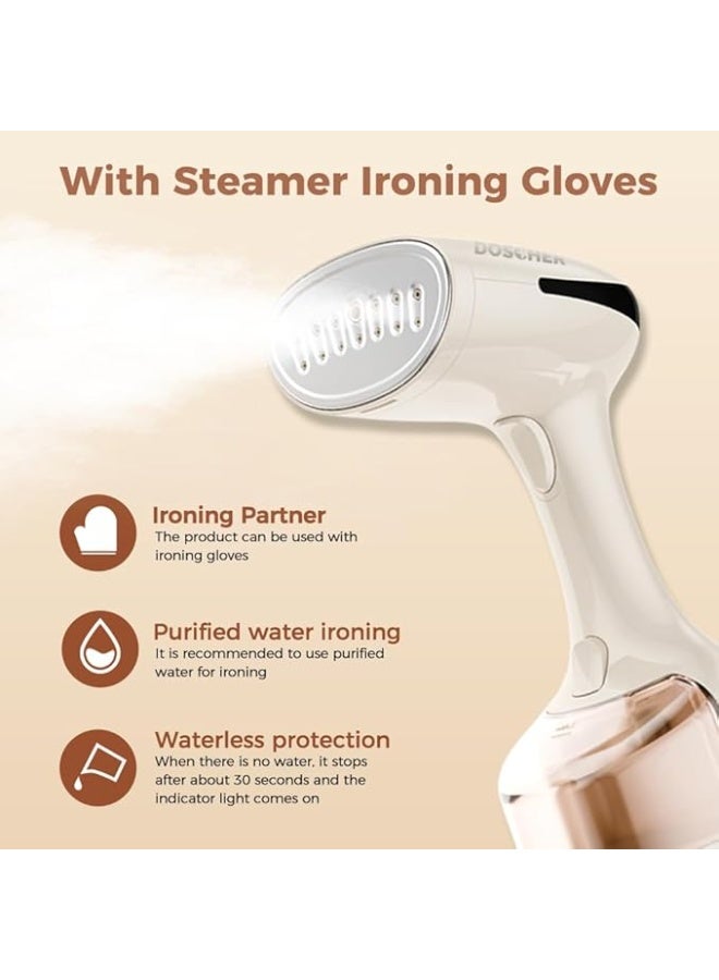 DOSCHER 1600 Watts Handheld Garment Steamer – Portable Steam Iron for Clothes with 3 Steam Levels & 25s Fast Heat-up, Wrinkle Remover - Image 3