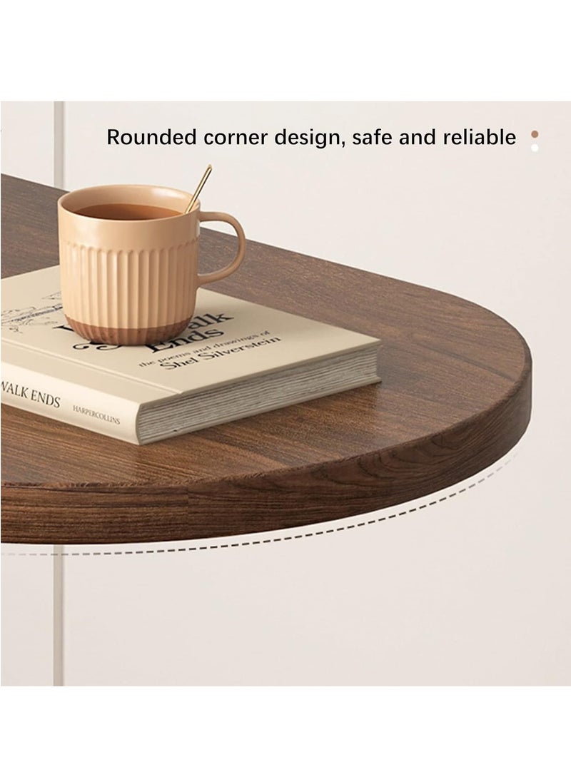 Playx Square - C Shaped Side Table Sofa Side Table Couch Side TablesThat Slide Under,End Table,Laptop Coffee and Snack Side Tables Wooden Table,Small Table For Balcony Living Room Bedroom (Walnut & White) - Image 1