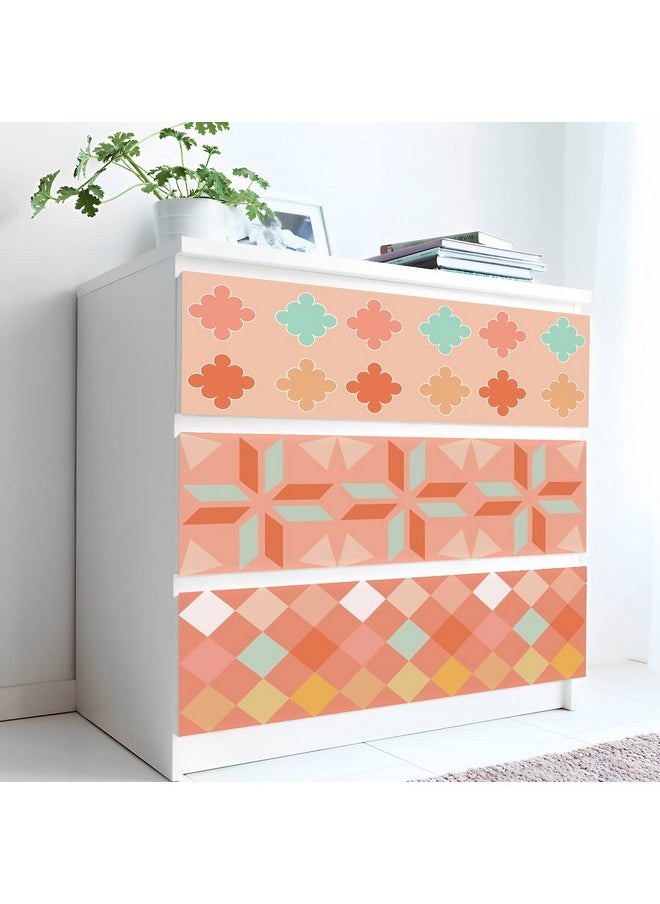 Alwayspon - Stair Riser Stickers Peel And Stick Retro Pink Vinyl Stair Mural Decals Selfadhesive Removable Contact Paper For Home Decor 39.37X7.09Inchx13Pcs - Image 1