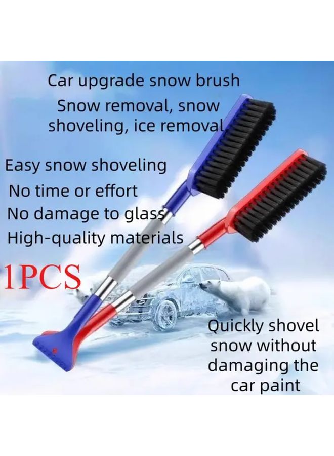 مجرفة ثلج للسيارة ومكسرة جليد 2 في 1 باللون الأزرق بمقبض رغوي مريح، أداة شتوية متينة - Image 2