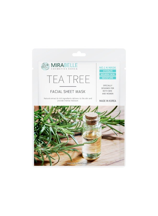 MIRABELLE Tea Tree Facial Serum Sheet Mask | Hydrates & Nourish Skin | (Pack of 1), 25ml - Image 1