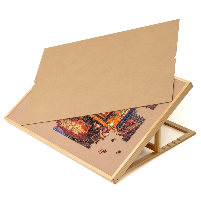 Lavievert 1500 Piece Tilting Jigsaw Puzzle Board with Wooden Cover Adjustable Puzzle Board with Builtin EaselStand Portable Puzzle Table with NonSlip Flannel Tabletop for Adults Kids - Image 4