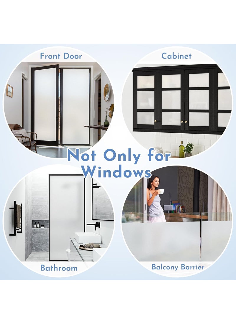 SUPERFAB SUPERFAB Window Privacy Film Frosted Glass Window Film Static Cling Film AntiUV Glass Door Privacy Covering Textured Opaque Window Sticker For Home Cabinet BathroomBalcony Size 23inch X 40inches  - Image 2