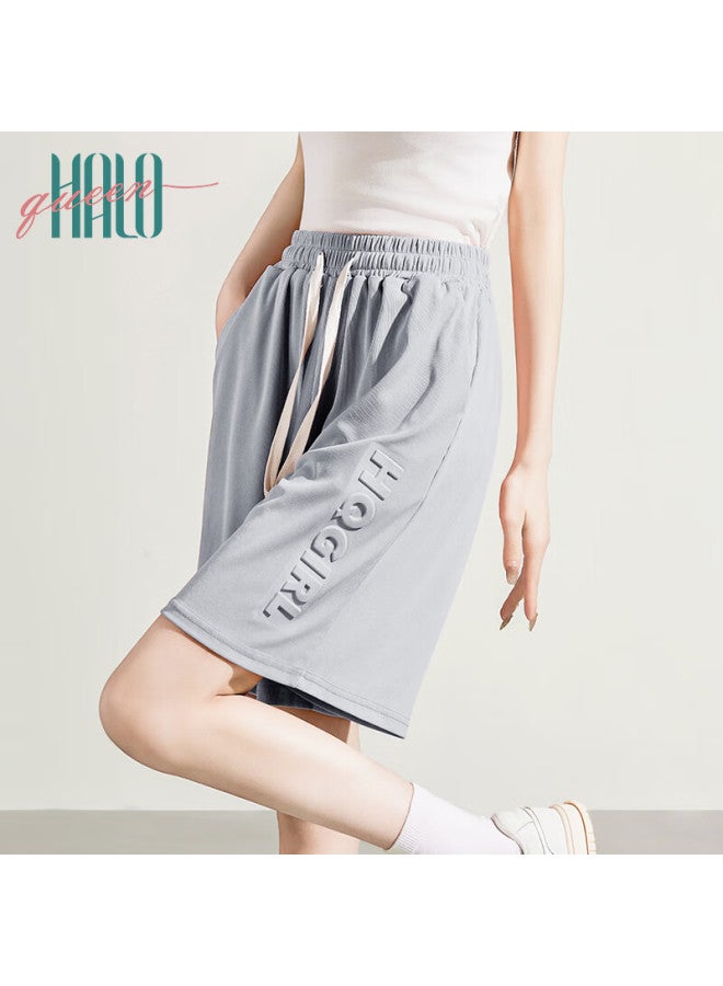 HALOQUEEN Halo Queen Women's Thin High-waist Casual Shorts Loose Slimming Ice Silk Wide-leg Knee-length Pants H121k1003 - Image 4