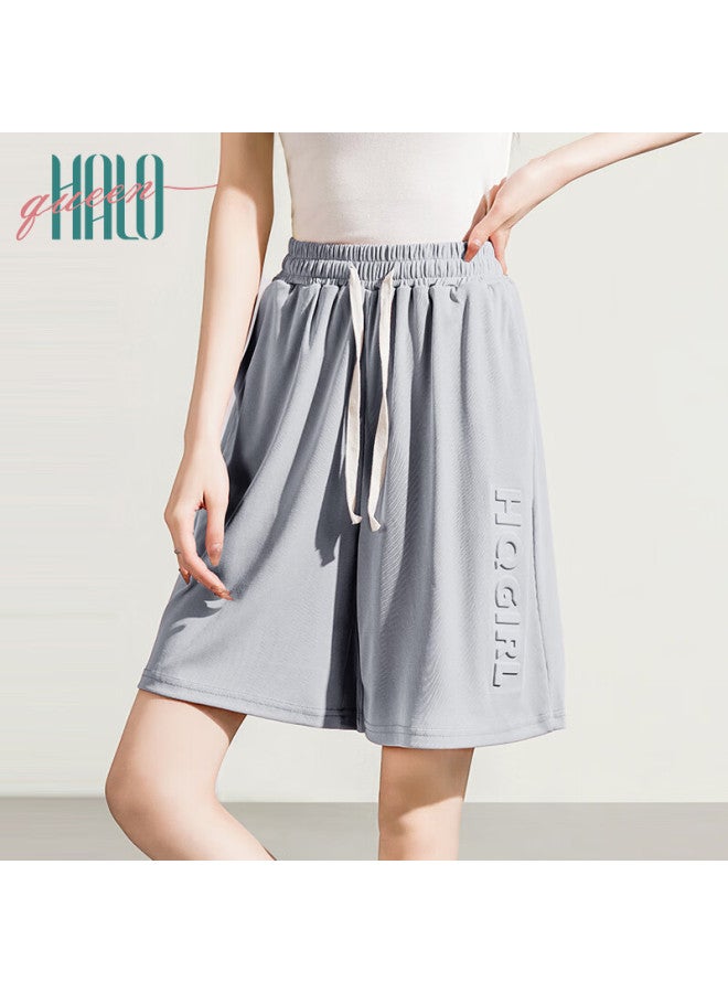 HALOQUEEN Halo Queen Women's Thin High-waist Casual Shorts Loose Slimming Ice Silk Wide-leg Knee-length Pants H121k1003 - Image 3