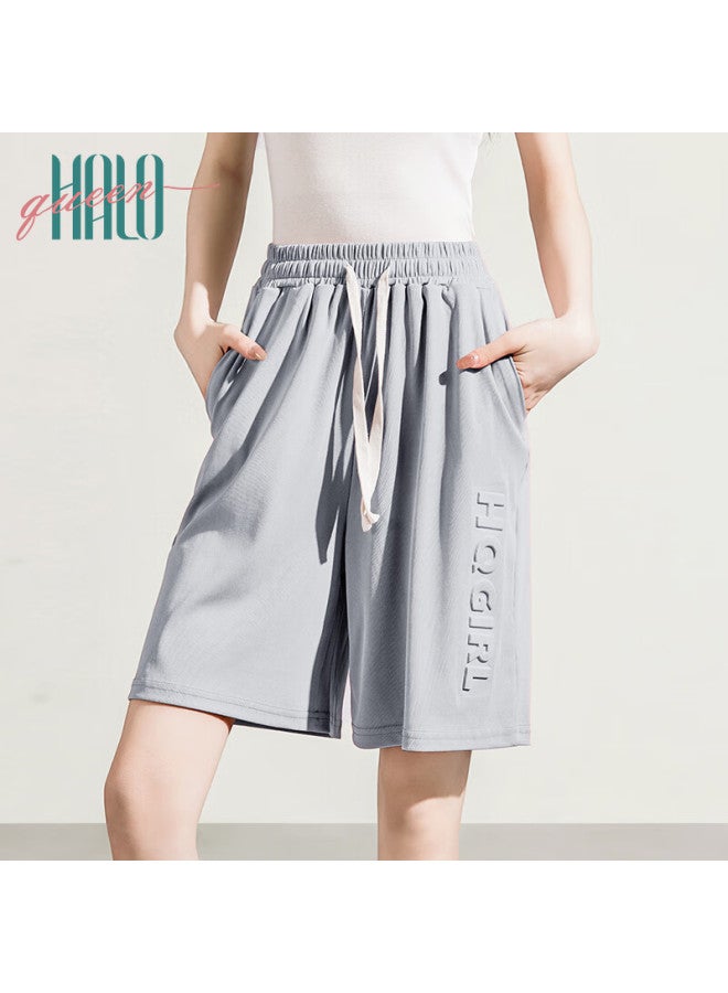 HALOQUEEN Halo Queen Women's Thin High-waist Casual Shorts Loose Slimming Ice Silk Wide-leg Knee-length Pants H121k1003 - Image 5