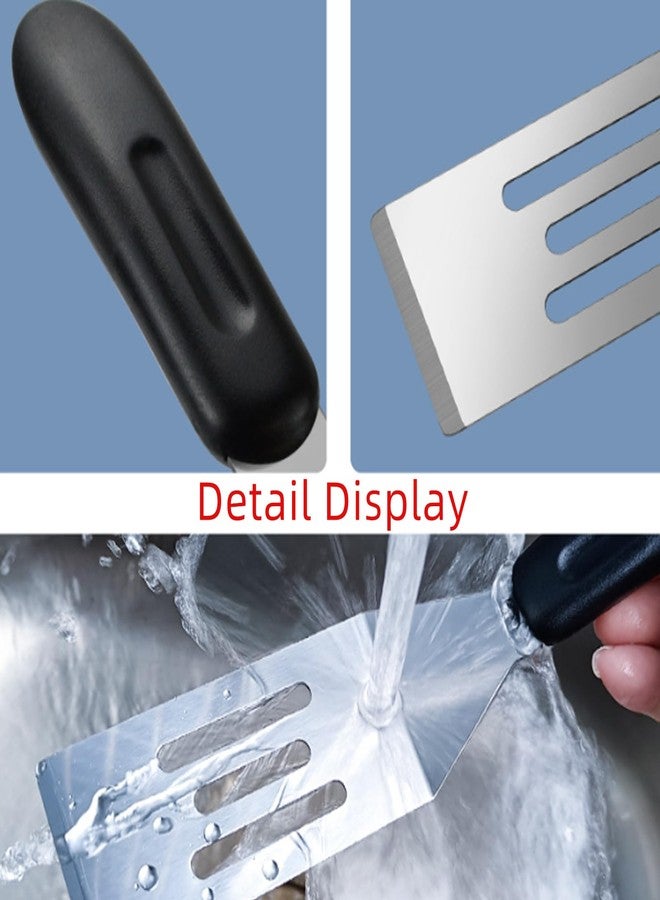 GZLT 2-Pieces Small Metal Spatula Set, Mini Metal Spatulas for Kitchen Use, Stainless Steel Spatula for Flipping, Serving & Turning Pancakes, Eggs, Brownies, Cookies, Cakes & Desserts (2 PC SLOTTED) - Image 5