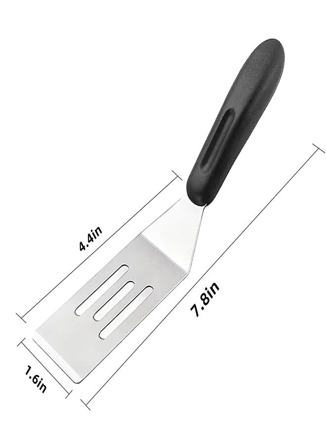 GZLT 2-Pieces Small Metal Spatula Set, Mini Metal Spatulas for Kitchen Use, Stainless Steel Spatula for Flipping, Serving & Turning Pancakes, Eggs, Brownies, Cookies, Cakes & Desserts (2 PC SLOTTED) - Image 2