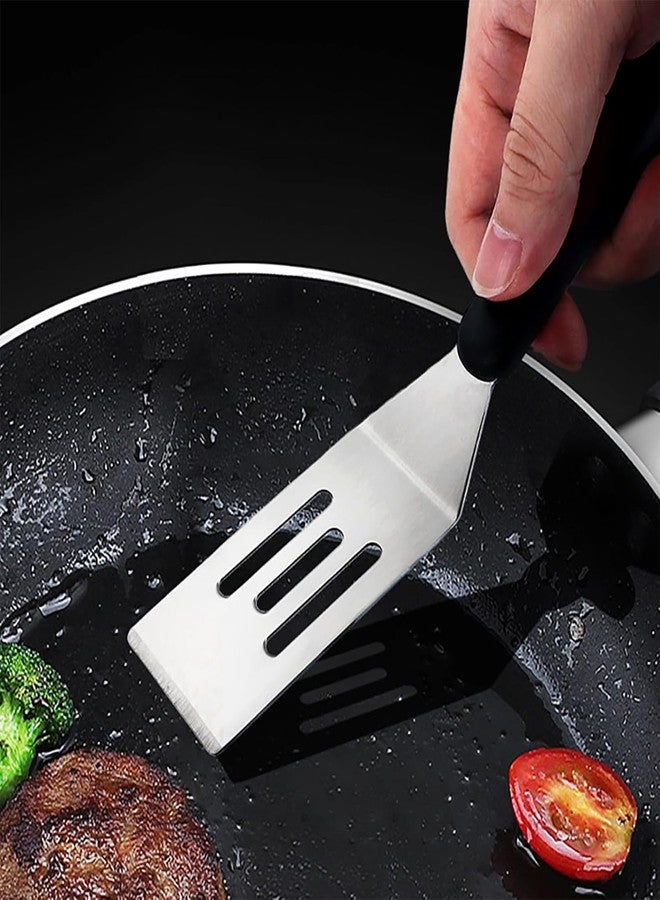 GZLT 2-Pieces Small Metal Spatula Set, Mini Metal Spatulas for Kitchen Use, Stainless Steel Spatula for Flipping, Serving & Turning Pancakes, Eggs, Brownies, Cookies, Cakes & Desserts (2 PC SLOTTED) - Image 4